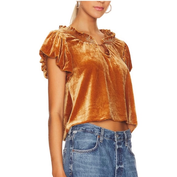 #102. NWOT Free People velvet crop top - Picture 5 of 9
